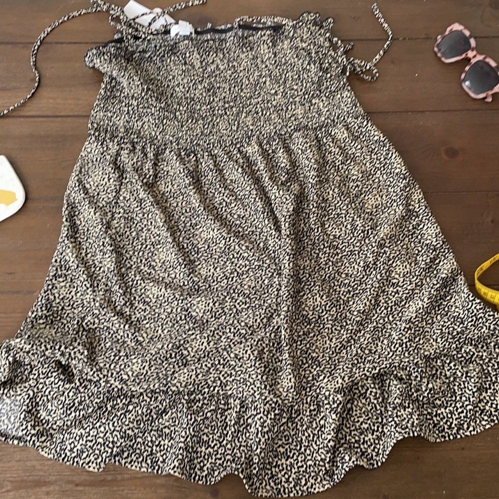 TOPSHOP NORDSTROM spaghetti strap animal print mini dress NWT